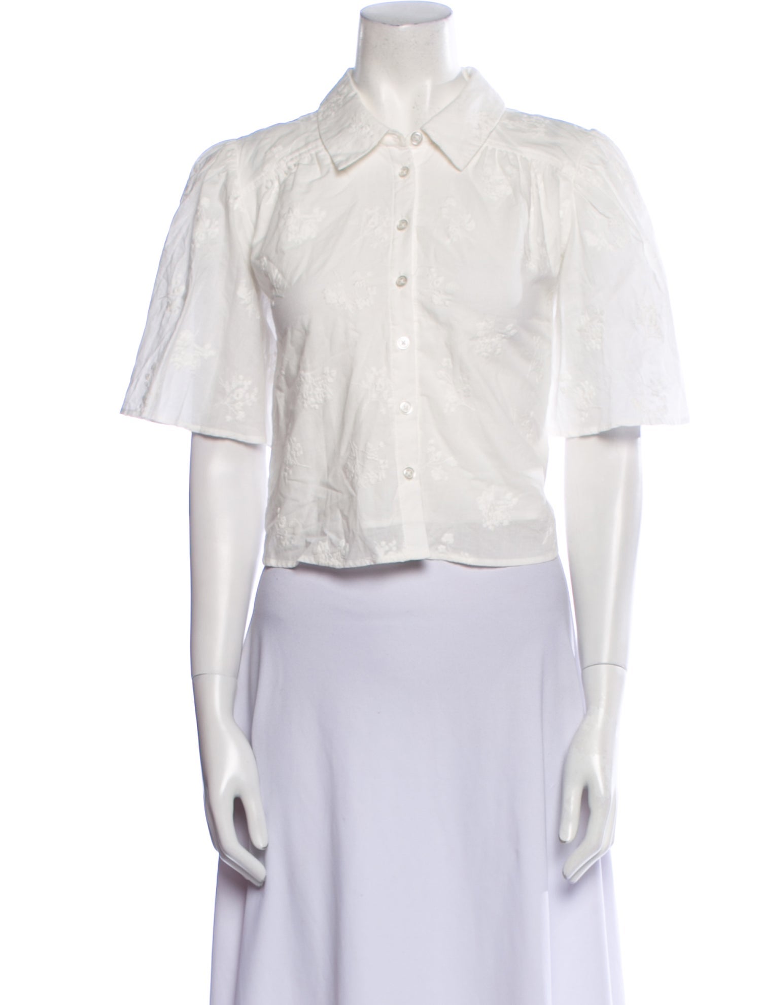 Caroline Constas Short Sleeve Button-Up Top w/ Tags