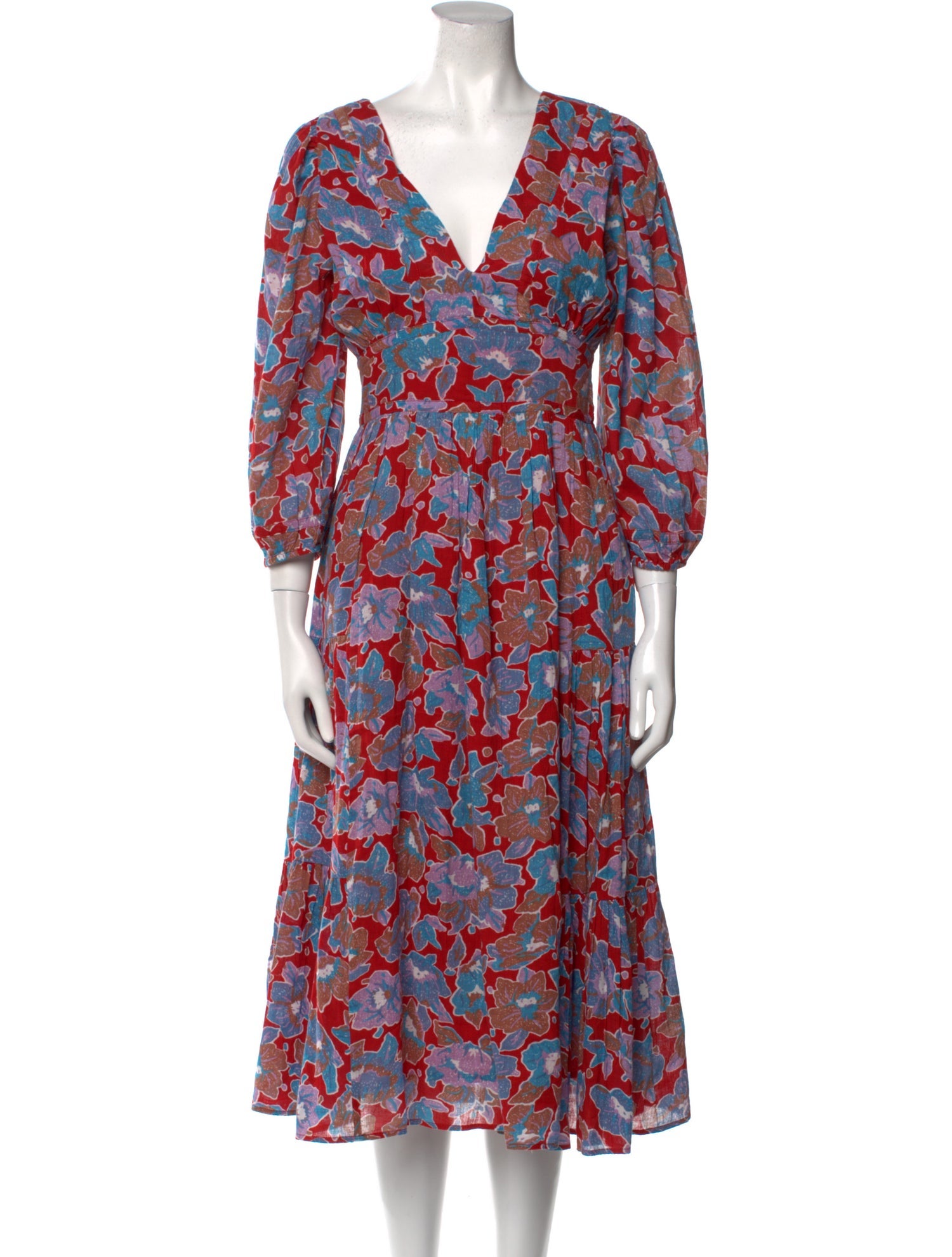 Caroline Constas Floral Print Midi Length Dress w/ Tags