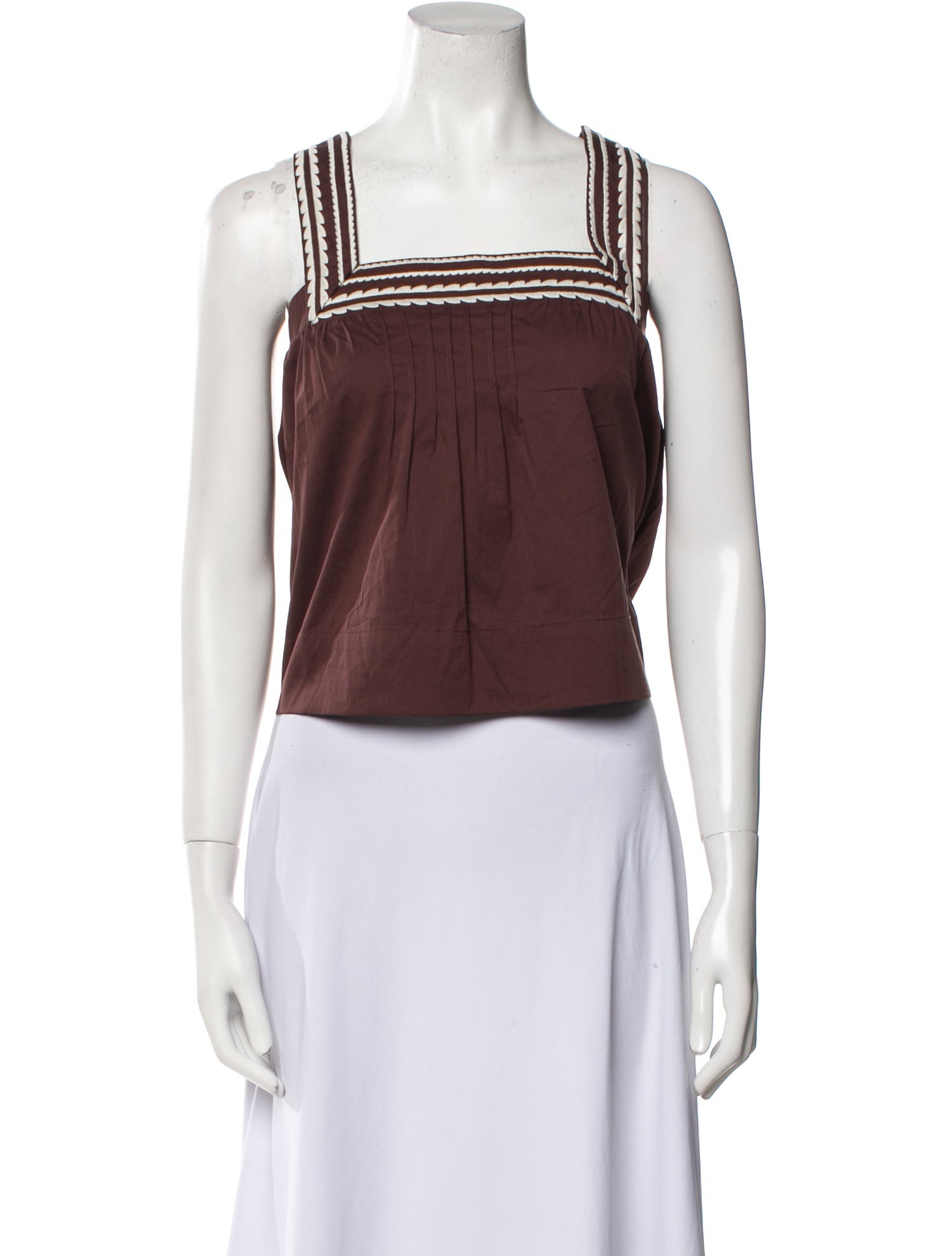 Caroline Constas Square Neckline Sleeveless Crop Top w/ Tags