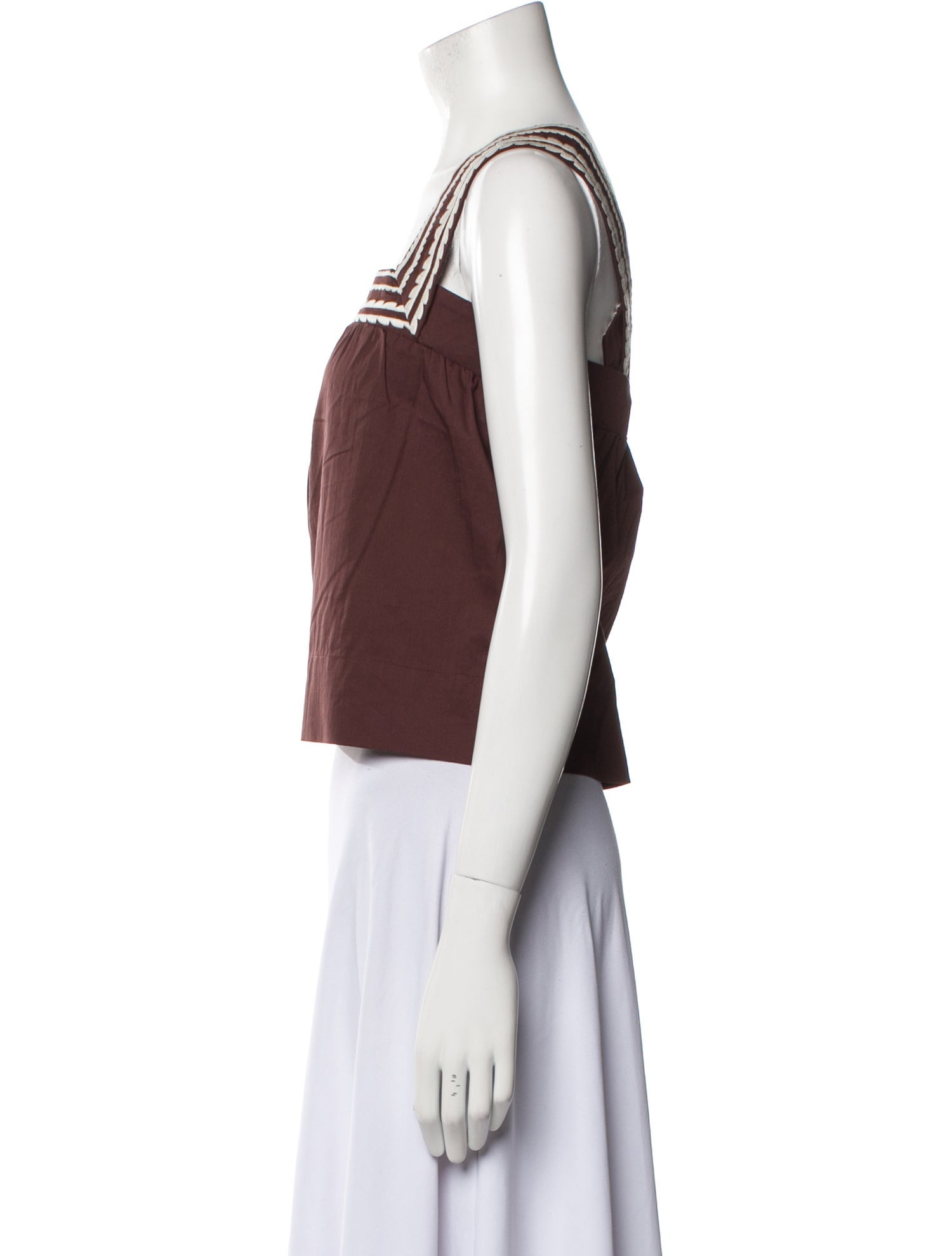 Caroline Constas Square Neckline Sleeveless Crop Top w/ Tags
