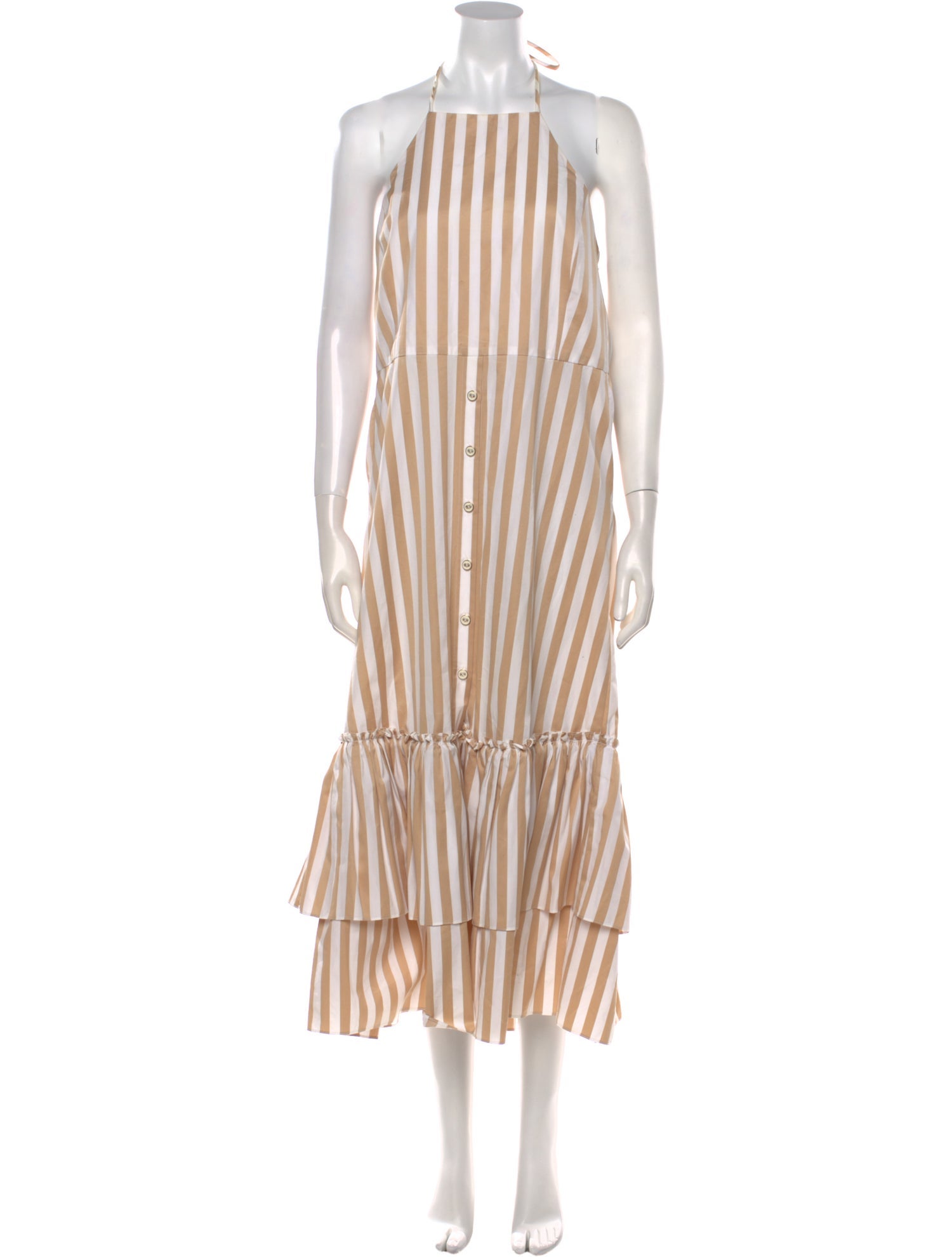 Caroline Constas Striped Long Dress