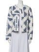 Caroline Constas Linen Plaid Print Jacket