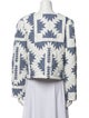 Caroline Constas Linen Plaid Print Jacket