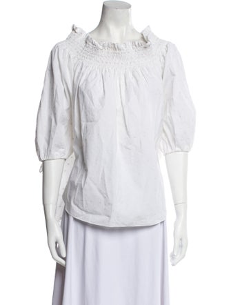 Caroline Constas Square Neckline Three-Quarter Sleeve Blouse