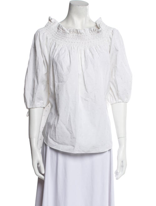 Caroline Constas Square Neckline Three-Quarter Sleeve Blouse
