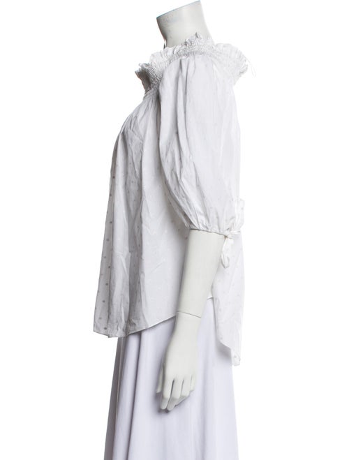 Caroline Constas Square Neckline Three-Quarter Sleeve Blouse