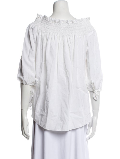 Caroline Constas Square Neckline Three-Quarter Sleeve Blouse