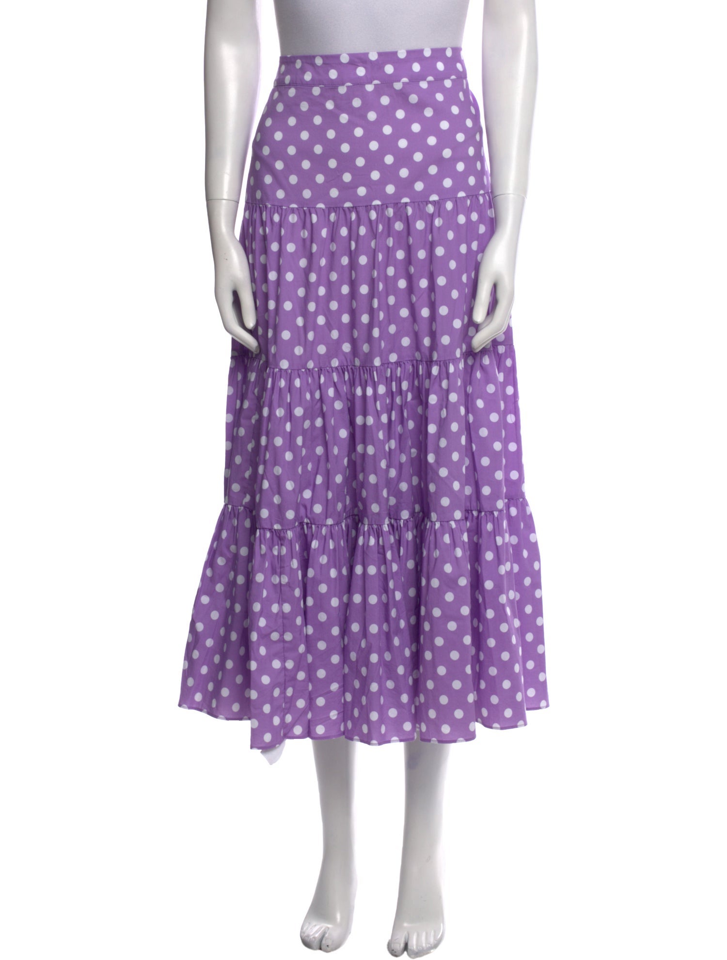 Caroline Constas Polka Dot Print Midi Length Skirt