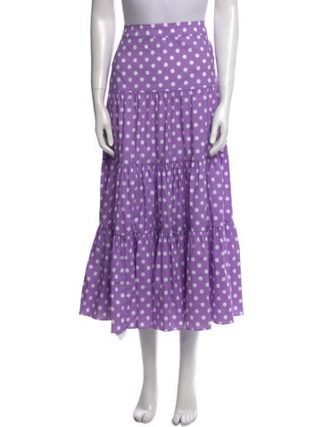 Caroline Constas Skirts Polka Dot Print Midi Length Skirt L