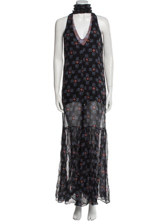 Caroline Constas Silk Printed Jumpsuit