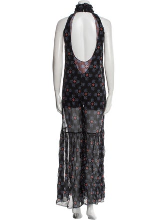 Caroline Constas Silk Printed Jumpsuit