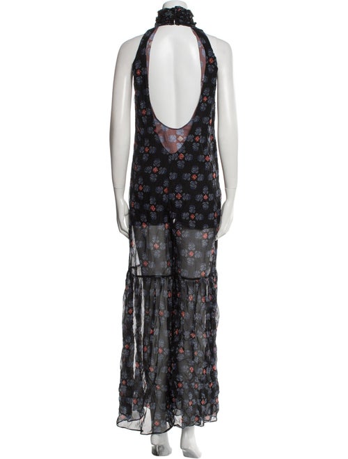 Caroline Constas Silk Printed Jumpsuit