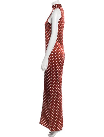 Caroline Constas Silk Polka Dot Print Jumpsuit