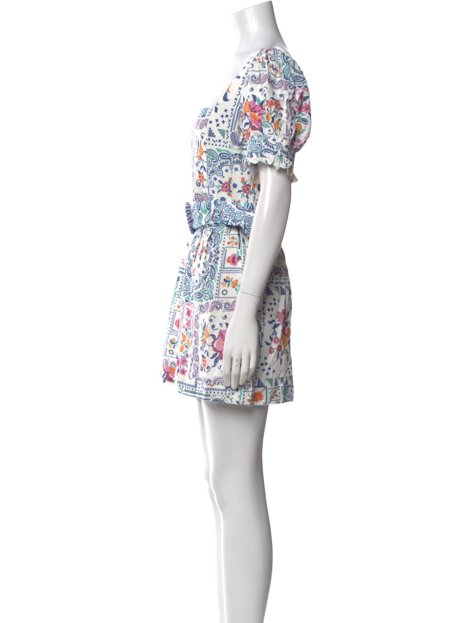 Caroline Constas Linen Printed Romper w/ Tags