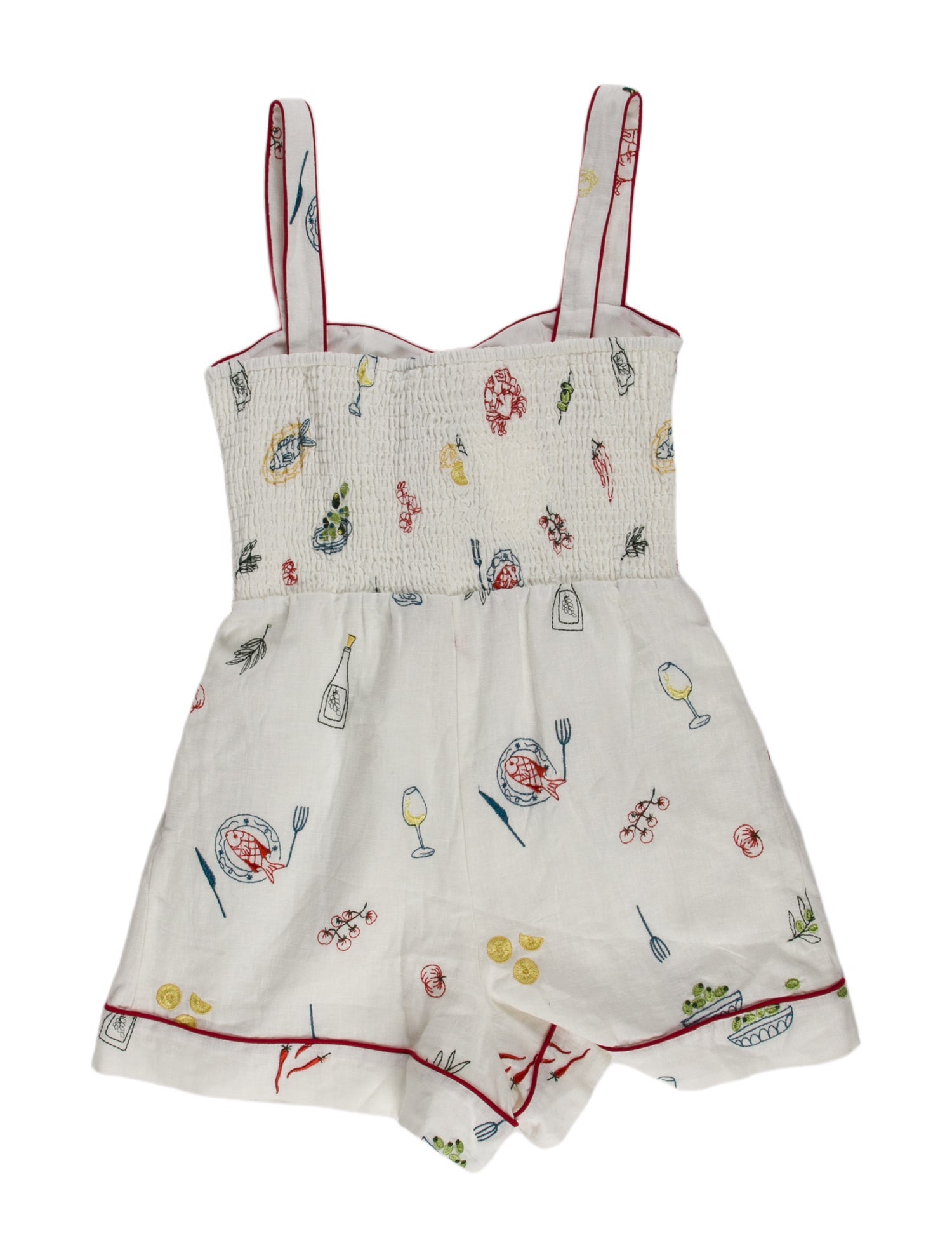 Caroline Constas Linen Printed Romper w/ Tags