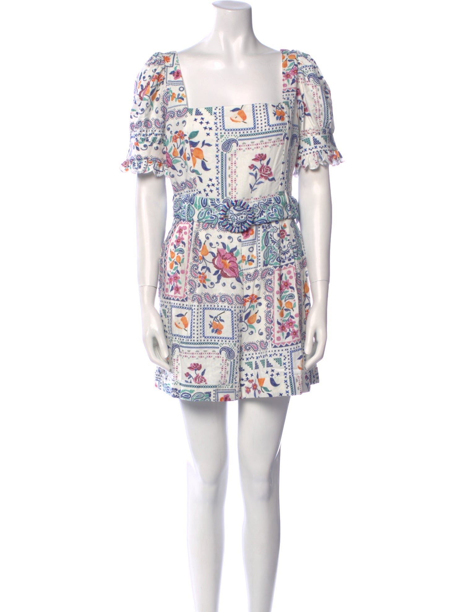 Caroline Constas Floral Print Scoop Neck Romper w/ Tags