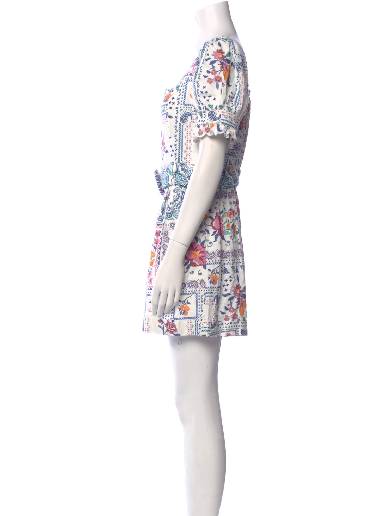 Caroline Constas Floral Print Scoop Neck Romper w/ Tags