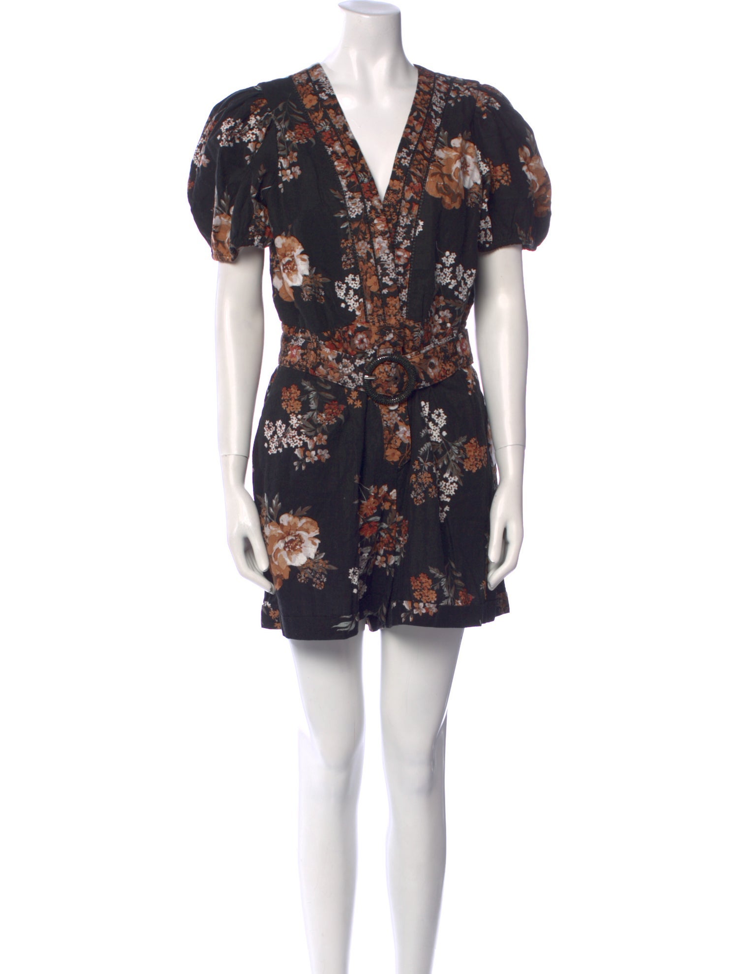 Caroline Constas Floral Print V-Neck Romper w/ Tags