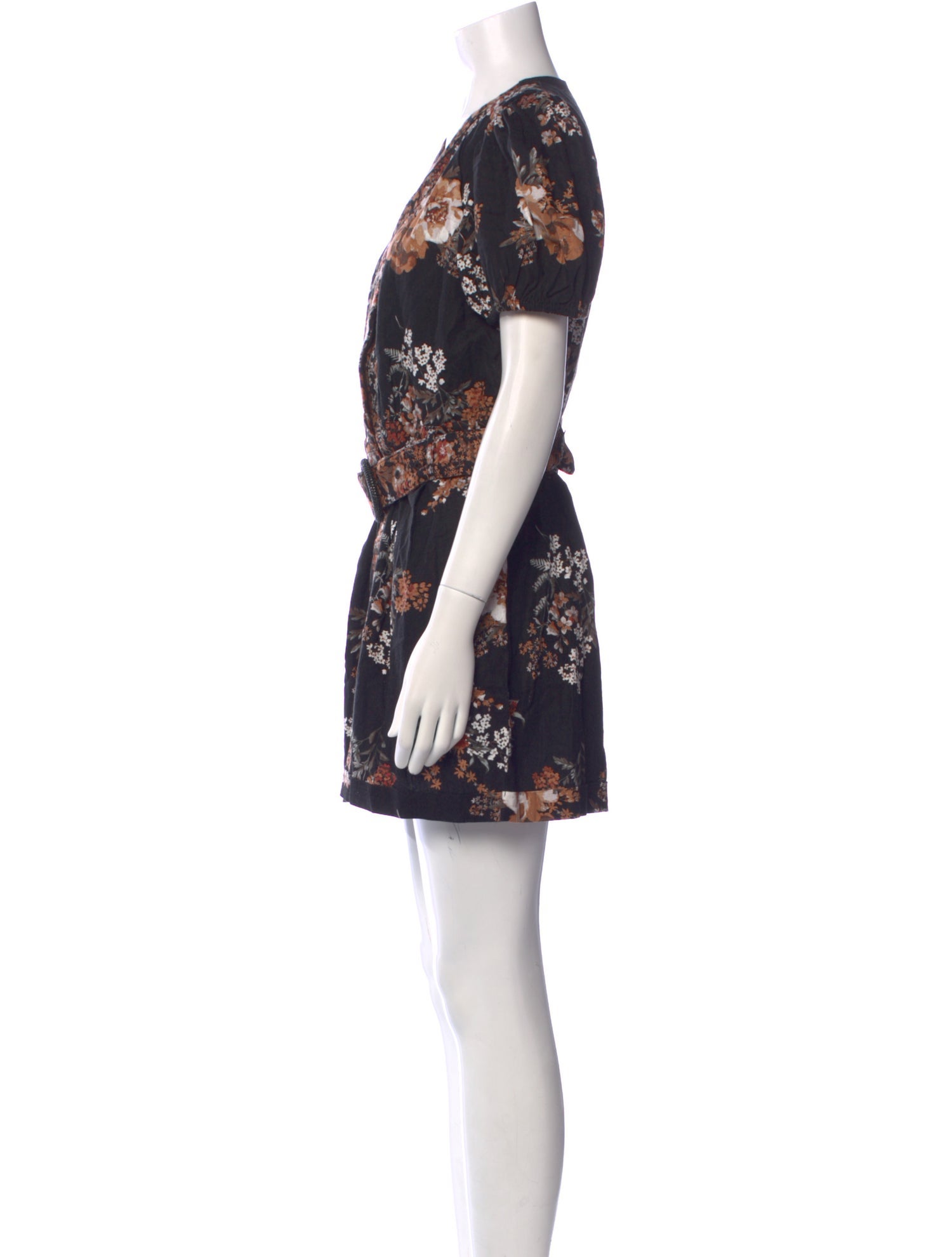 Caroline Constas Floral Print V-Neck Romper w/ Tags