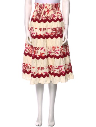 Caroline Constas Linen Midi Length Skirt