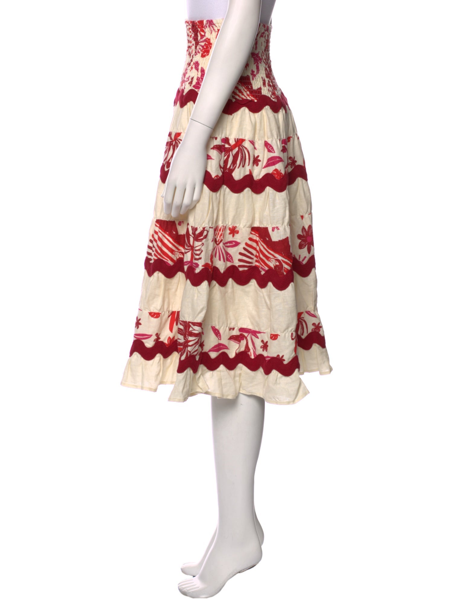 Caroline Constas Linen Midi Length Skirt