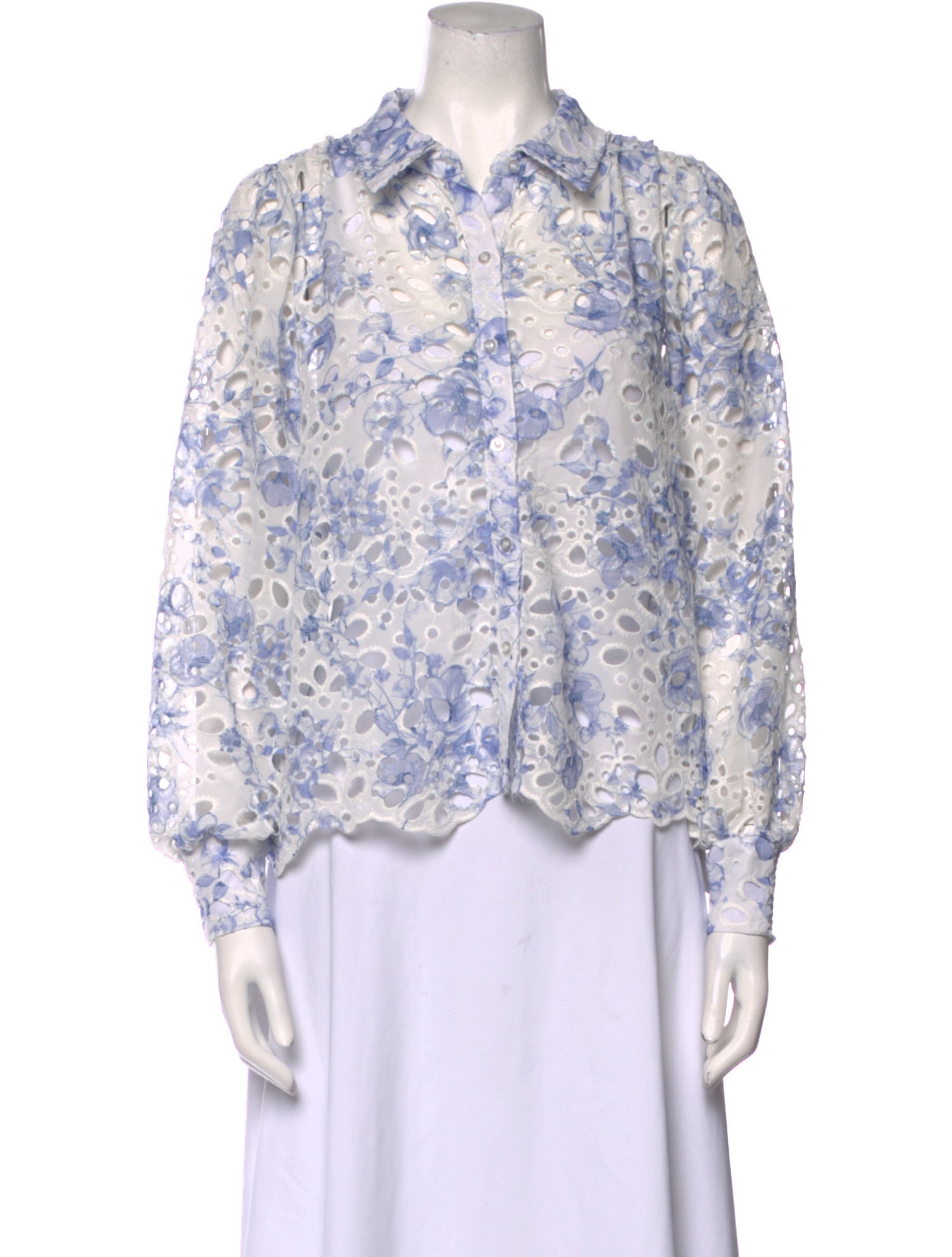 Caroline Constas Floral Print Long Sleeve Blouse w/ Tags