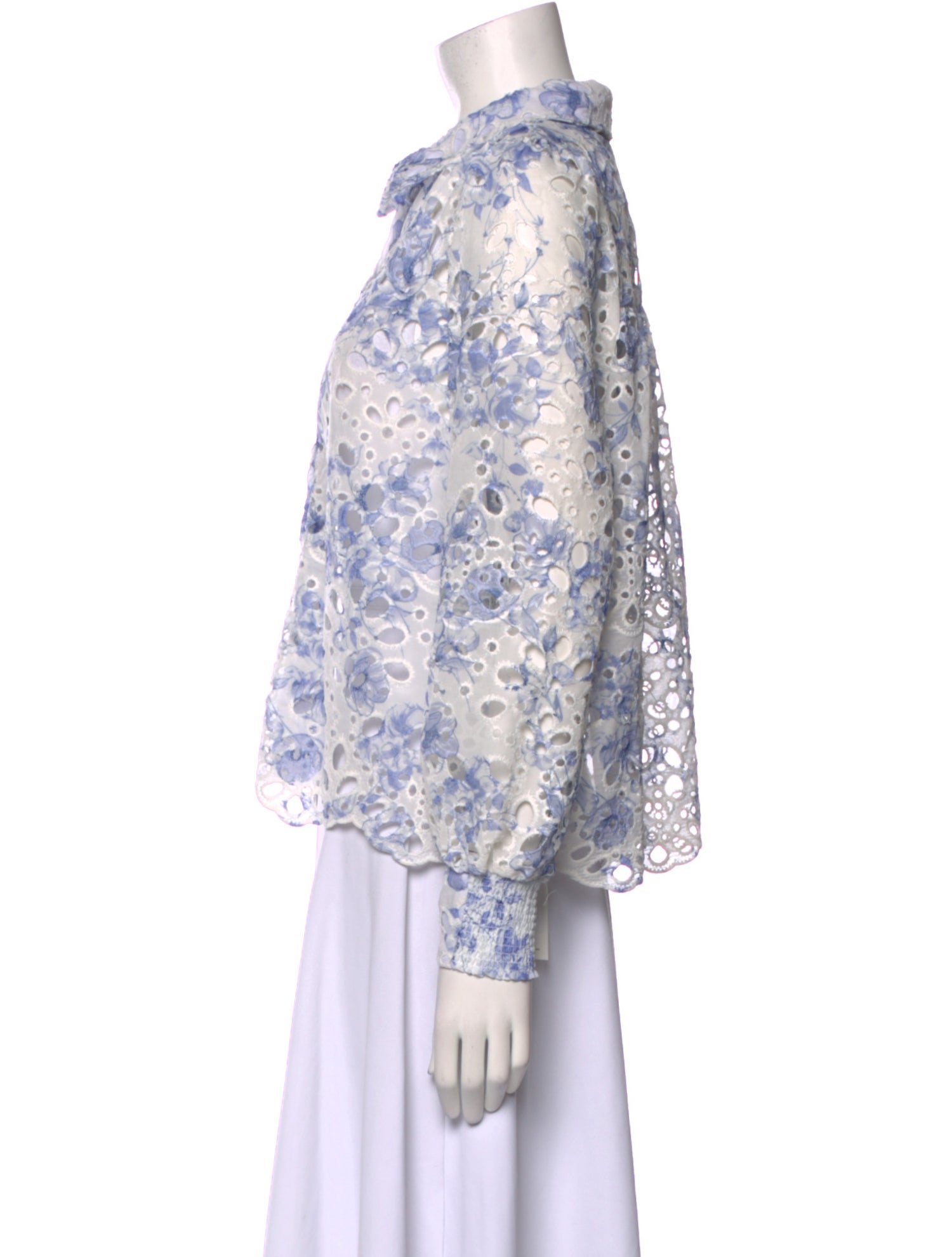 Caroline Constas Floral Print Long Sleeve Blouse w/ Tags