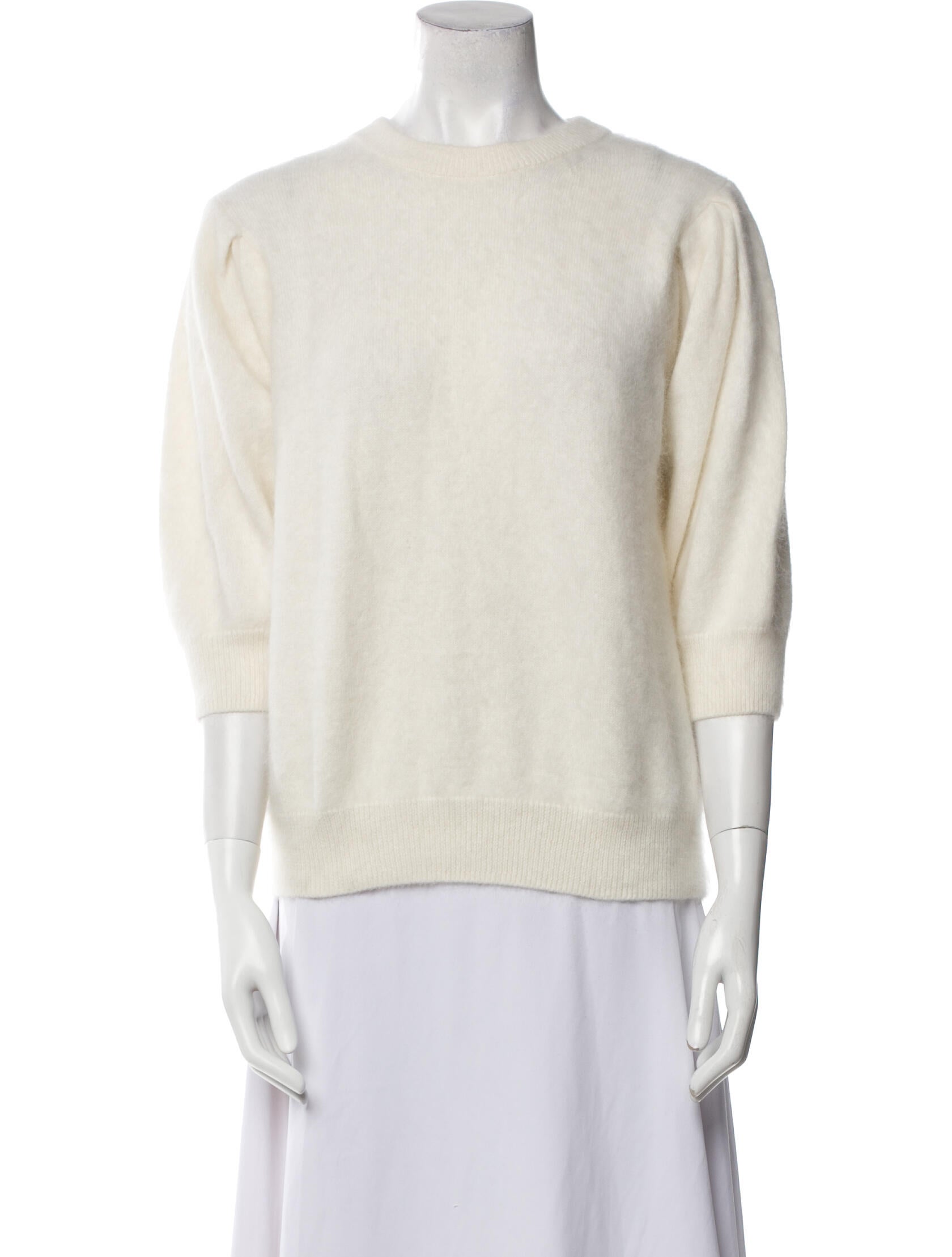 Caroline Constas Angora Crew Neck Sweater