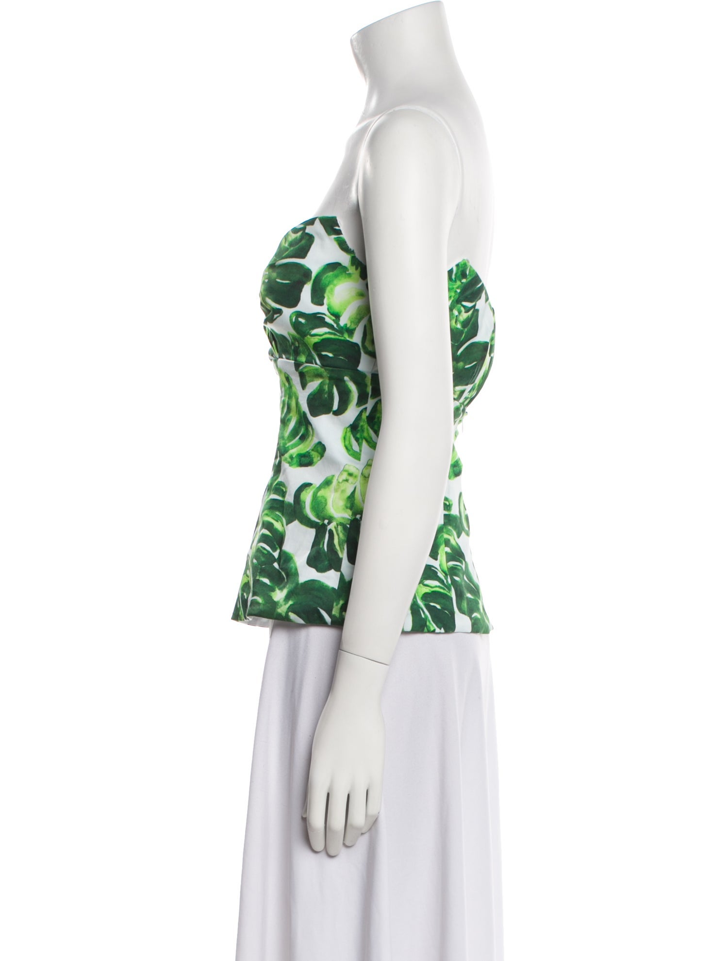 Caroline Constas Printed Strapless Top