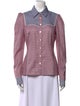 Caroline Constas Plaid Print Long Sleeve Button-Up Top