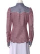 Caroline Constas Plaid Print Long Sleeve Button-Up Top