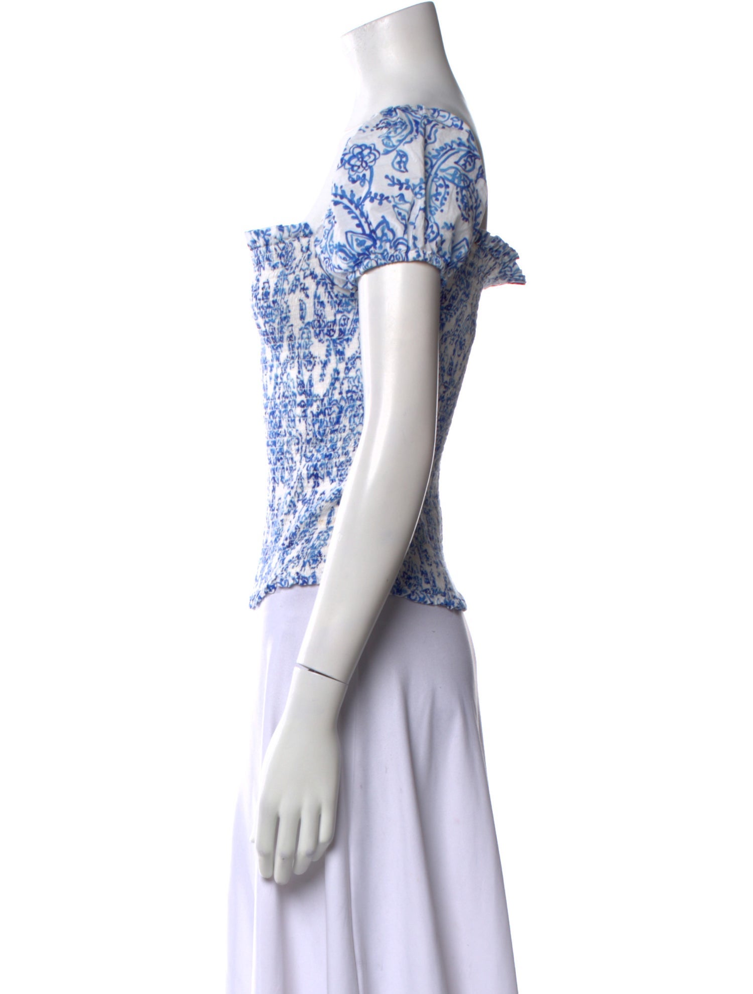 Caroline Constas Printed Square Neckline Crop Top