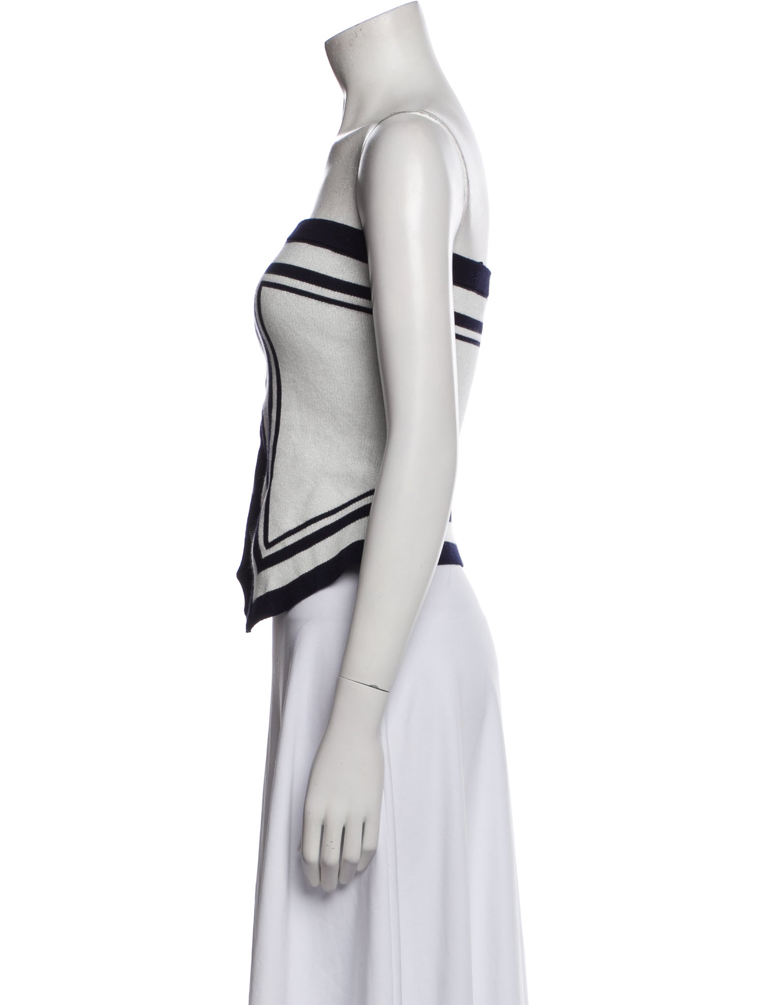 Caroline Constas Striped Strapless Crop Top