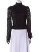 Caroline Constas Lace Pattern Turtleneck Crop Top