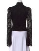Caroline Constas Lace Pattern Turtleneck Crop Top