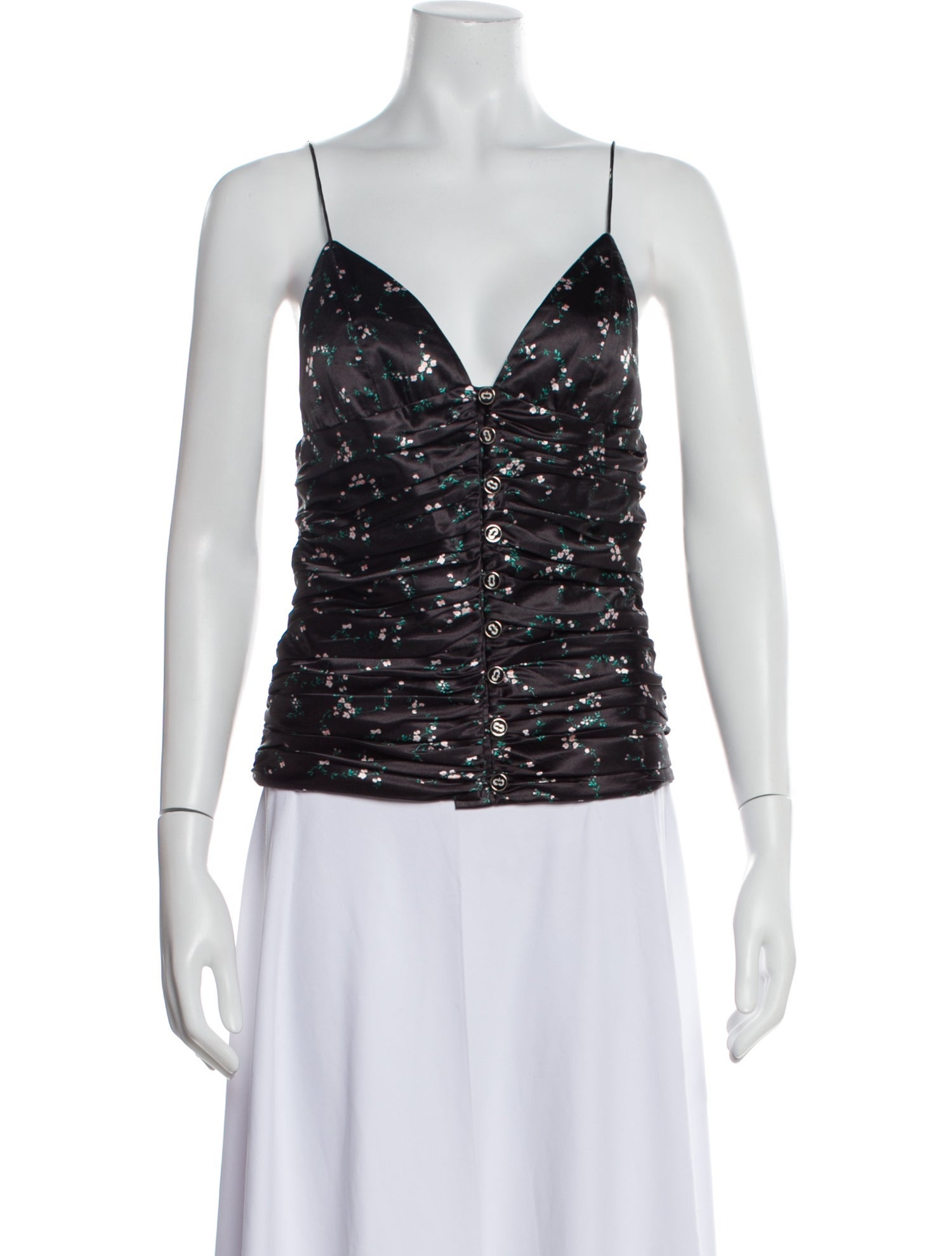 Caroline Constas Printed V-Neck Top