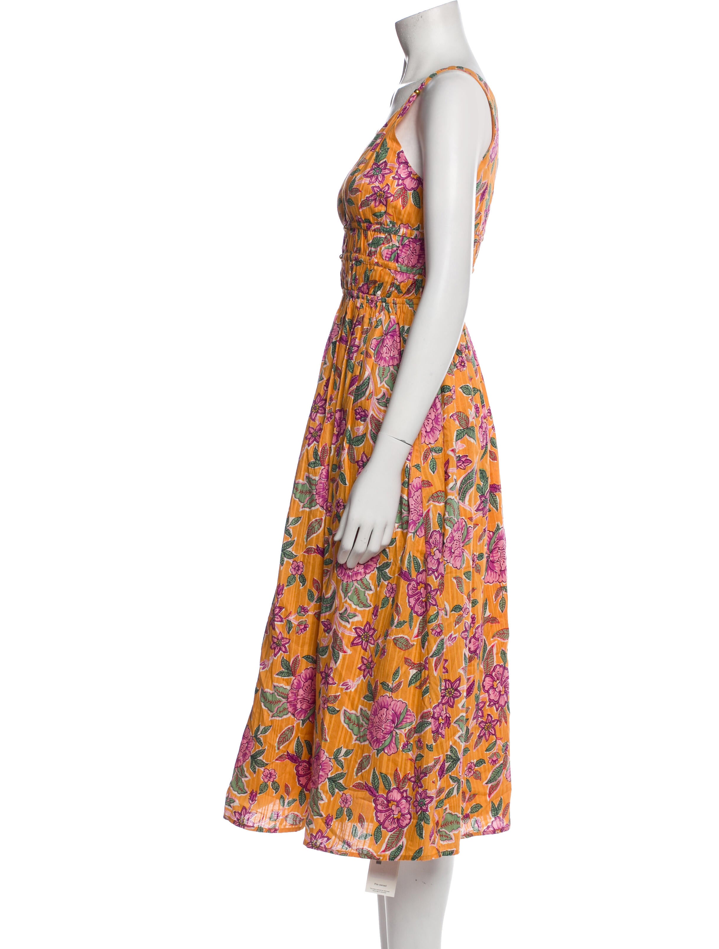 Caroline Constas Floral Print Midi Length Dress w/ Tags