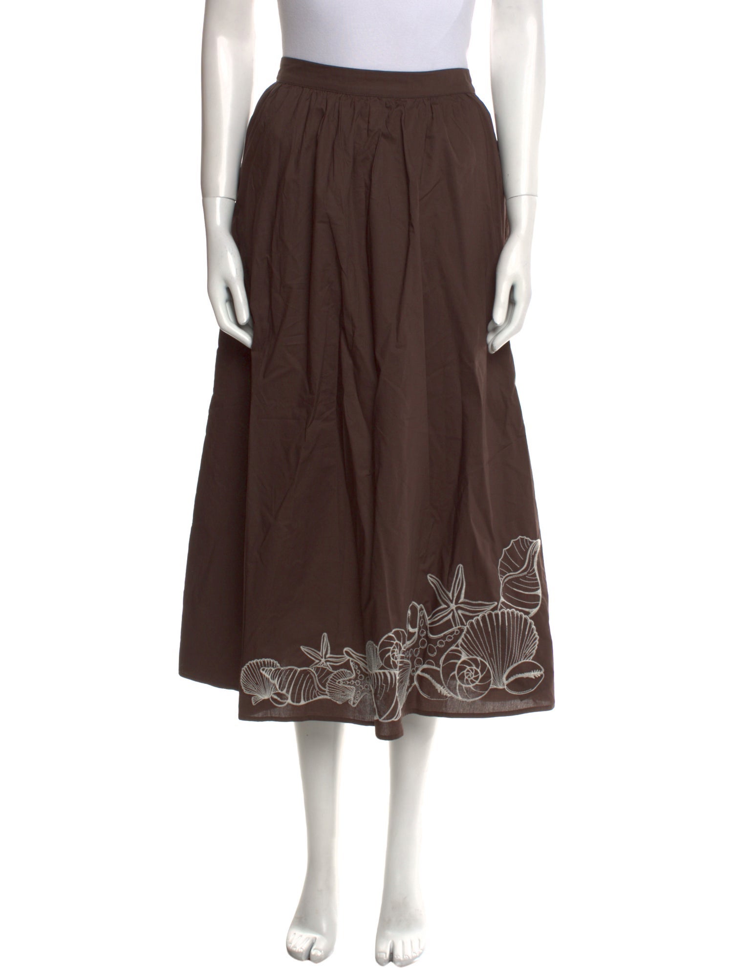 Caroline Constas Pleated Accents Midi Length Skirt w/ Tags