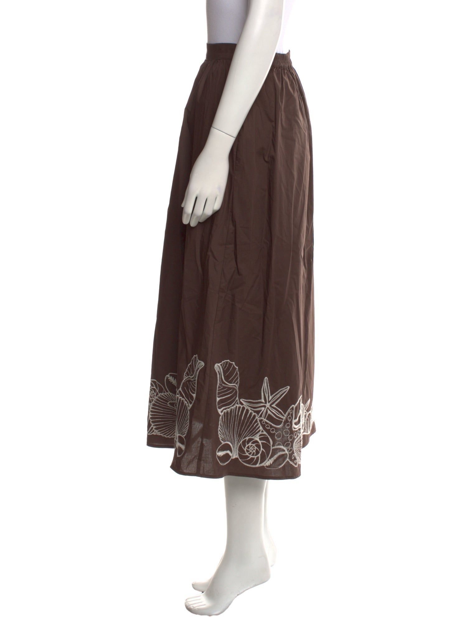 Caroline Constas Pleated Accents Midi Length Skirt w/ Tags