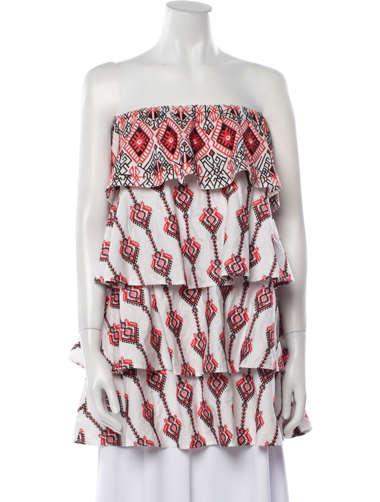 Caroline Constas Printed Strapless Tunic