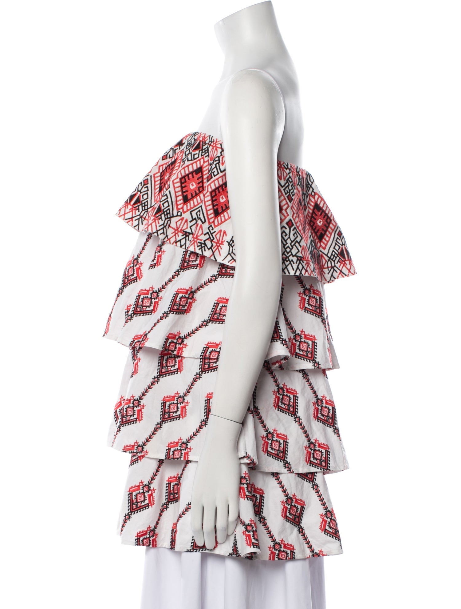 Caroline Constas Printed Strapless Tunic