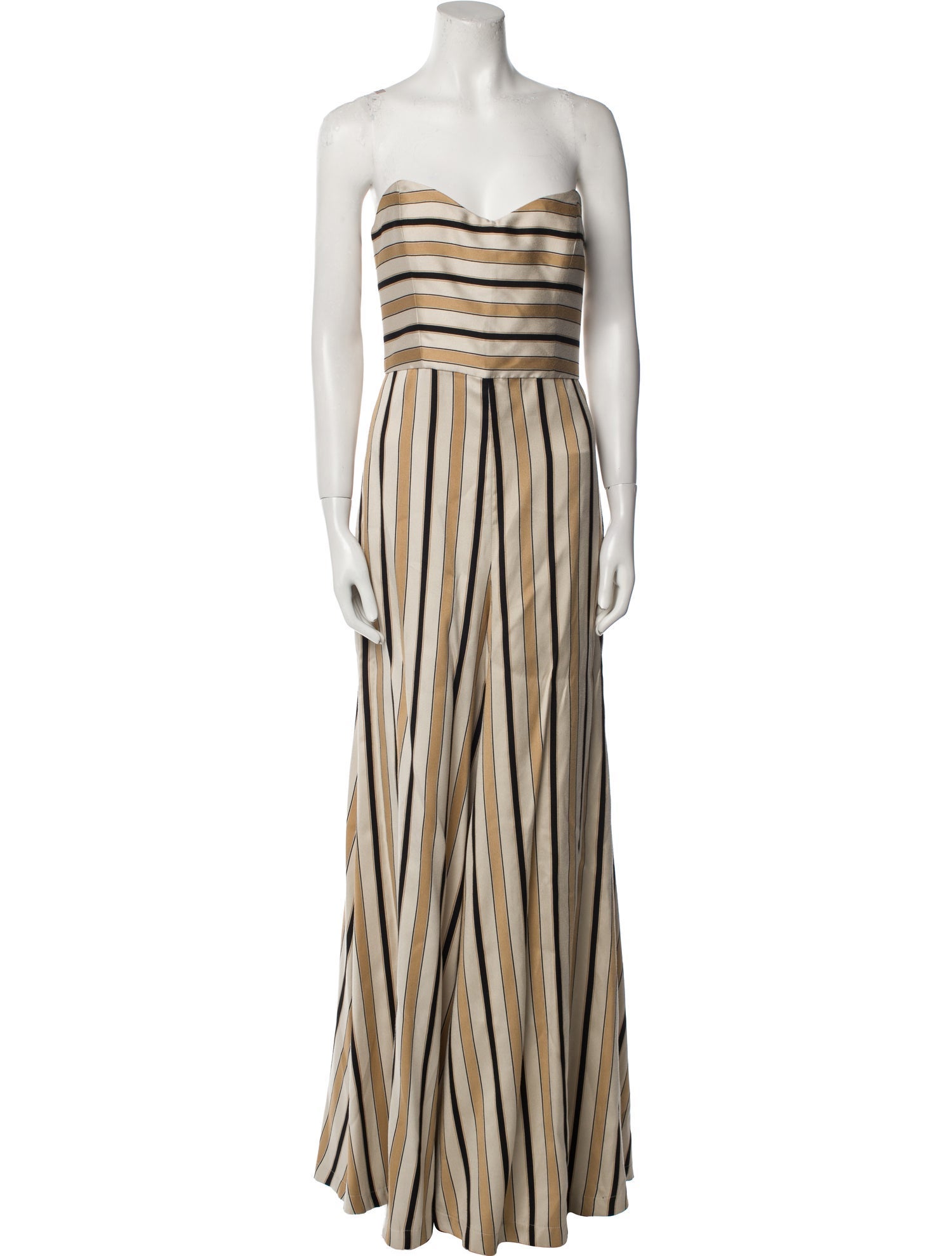 Caroline Constas Striped Strapless Jumpsuit
