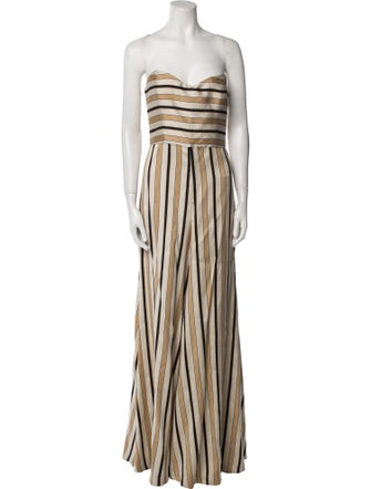 Caroline Constas Striped Strapless Jumpsuit