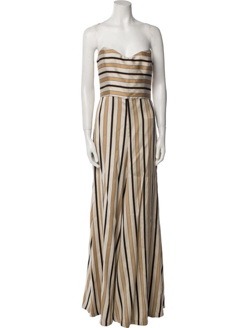 Caroline Constas Striped Strapless Jumpsuit