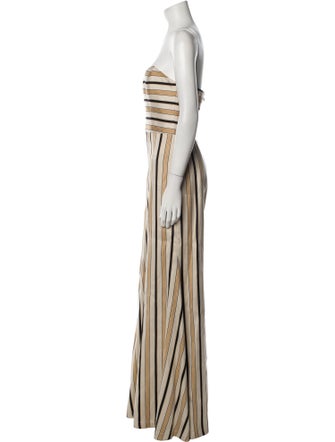 Caroline Constas Striped Strapless Jumpsuit