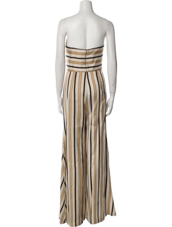 Caroline Constas Striped Strapless Jumpsuit
