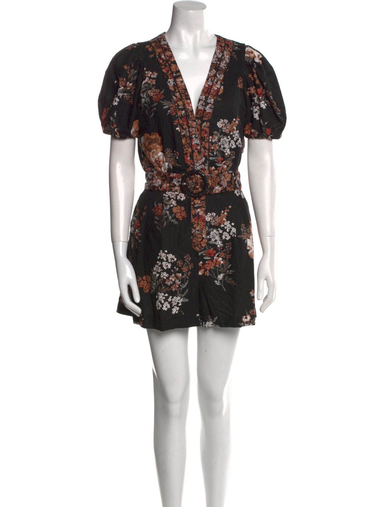 Caroline Constas Linen Floral Print Romper w/ Tags