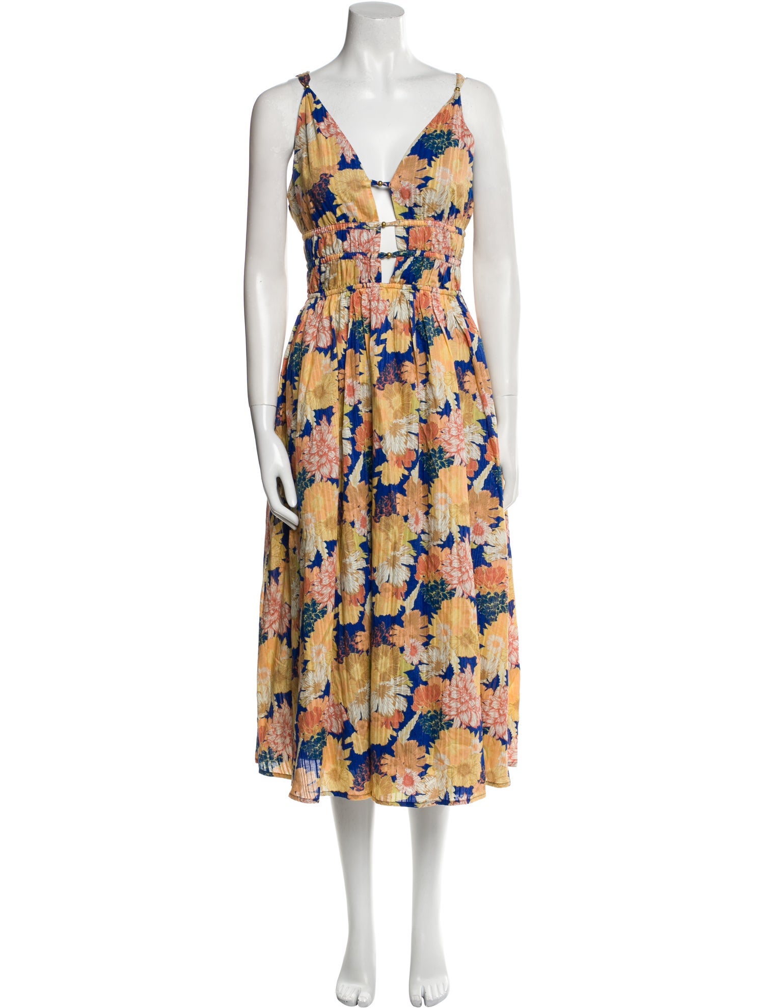 Caroline Constas Floral Print Midi Length Dress w/ Tags