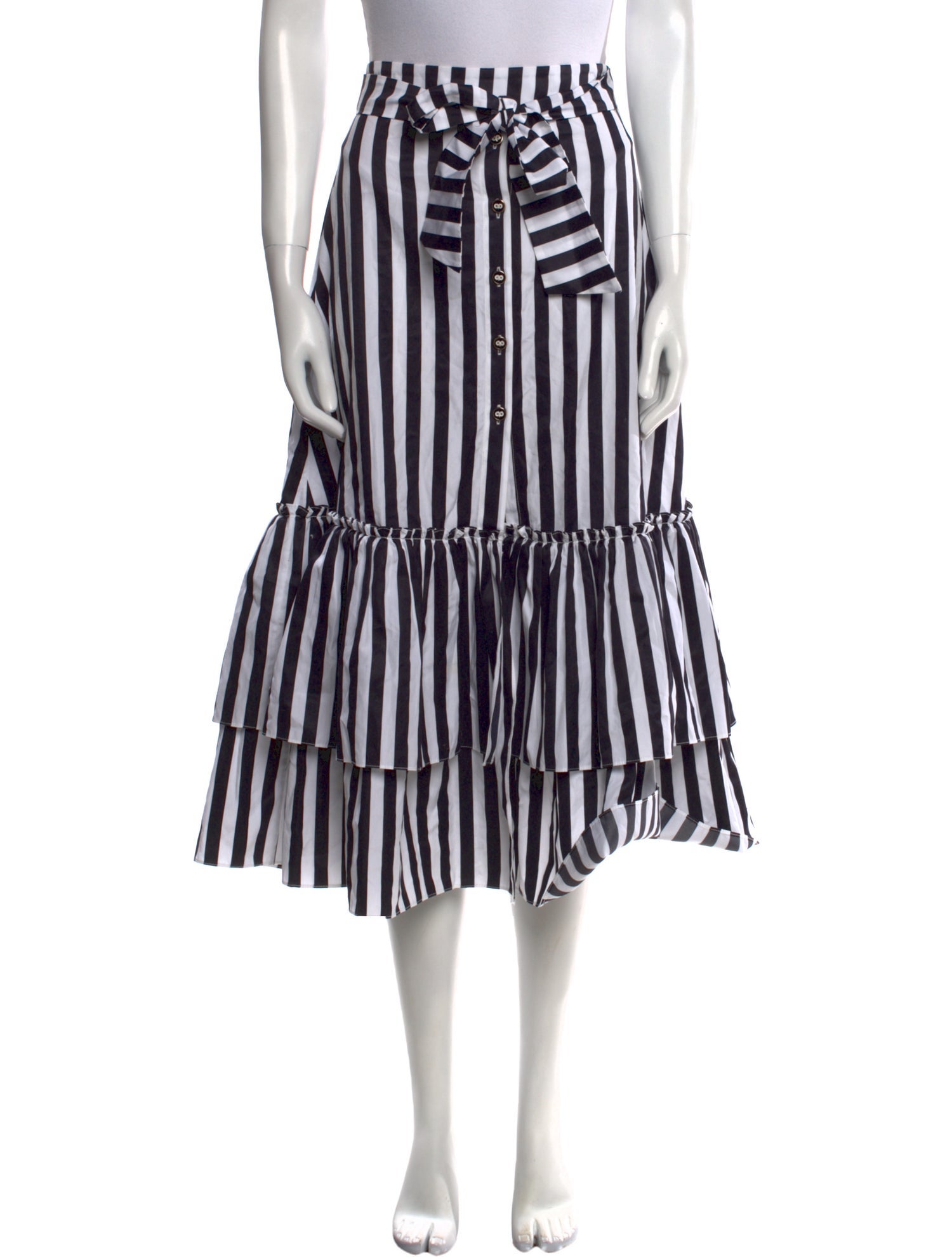 Caroline Constas Striped Midi Length Skirt