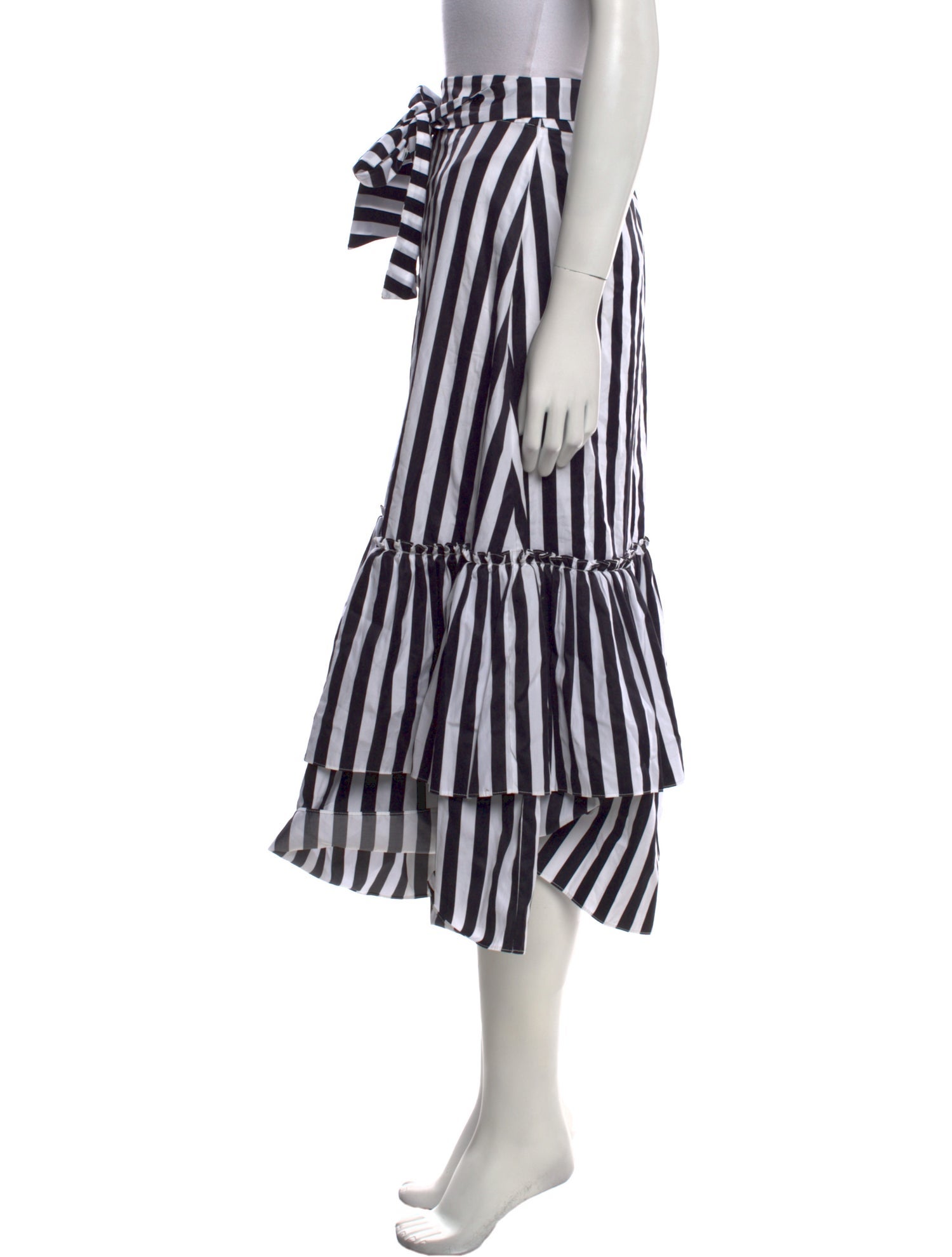 Caroline Constas Striped Midi Length Skirt